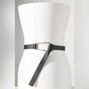 Anthropologie Black Tie Belt Sz L/XL
